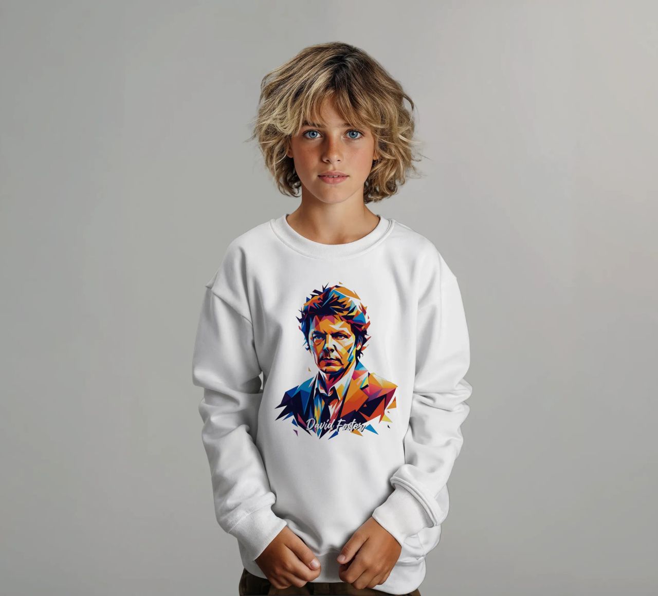 David Foster Portrait in WPAP Pop Art felpa bambino da vectorartnesia
