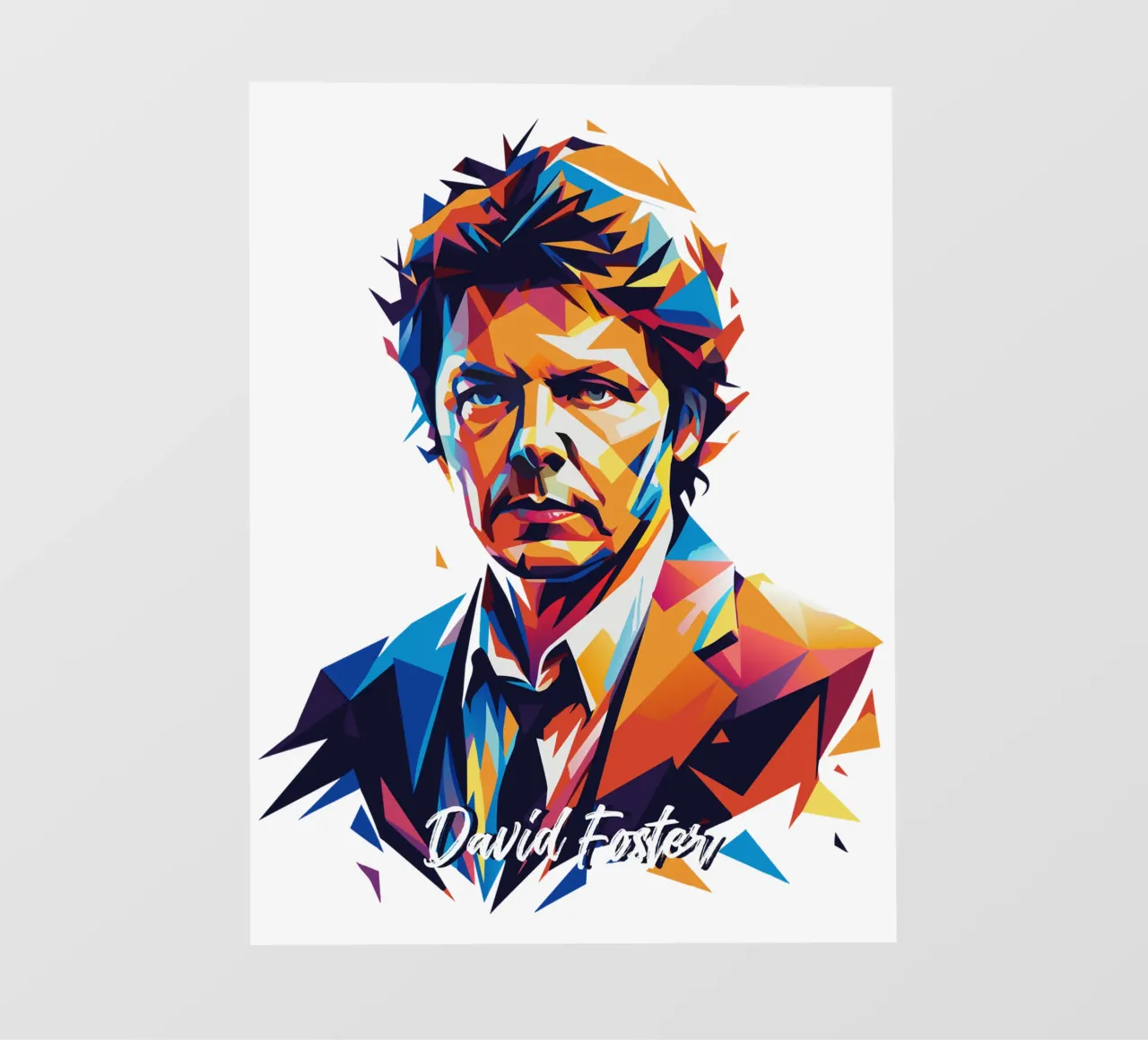 David Foster Portrait in WPAP Pop Art pellicola backlit da vectorartnesia