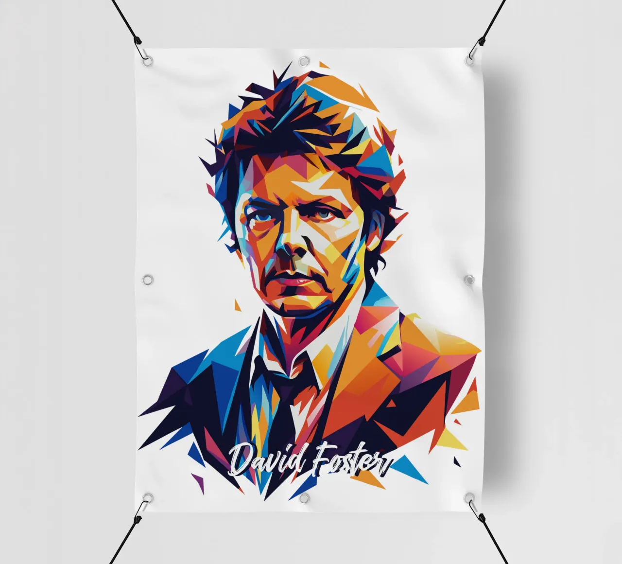 David Foster Portrait in WPAP Pop Art telo in pvc da vectorartnesia