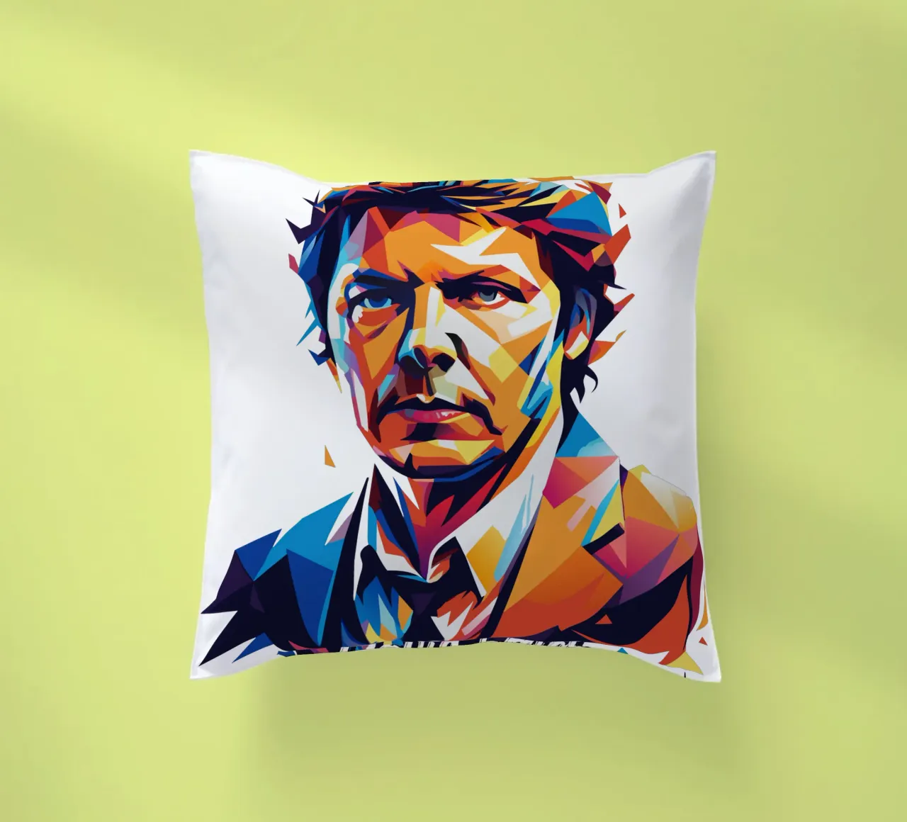 David Foster Portrait in WPAP Pop Art cuscino da vectorartnesia