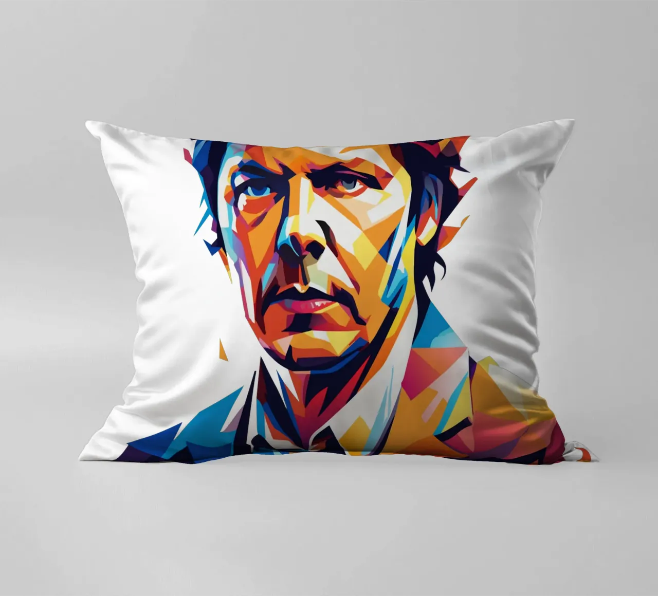 David Foster Portrait in WPAP Pop Art Kissen von vectorartnesia
