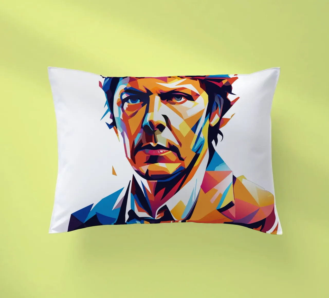 David Foster Portrait in WPAP Pop Art cuscino da vectorartnesia