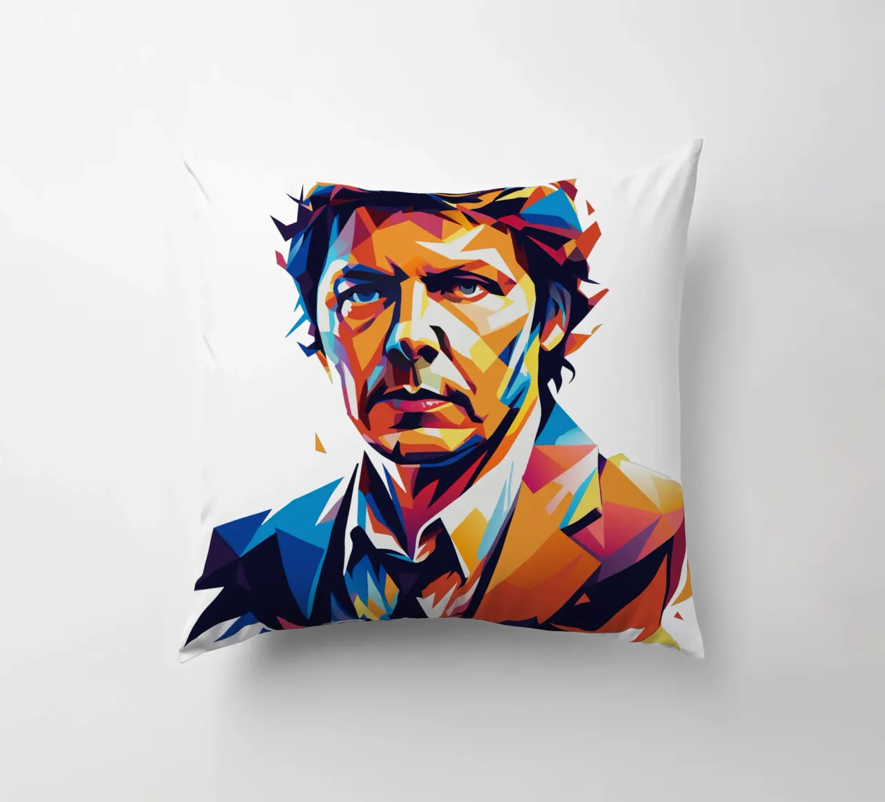 David Foster Portrait in WPAP Pop Art Kissen von vectorartnesia