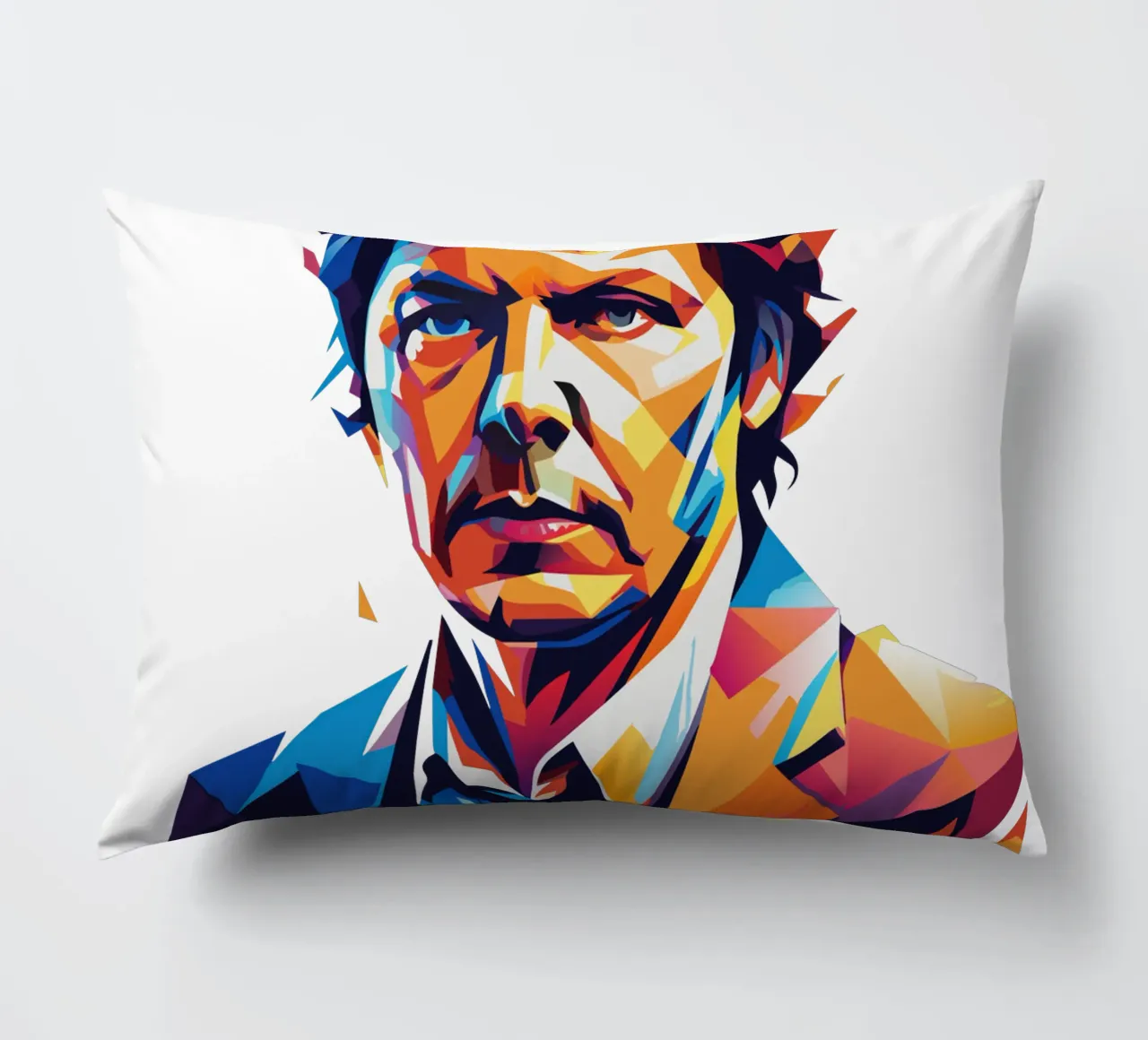 David Foster Portrait in WPAP Pop Art Kissen von vectorartnesia