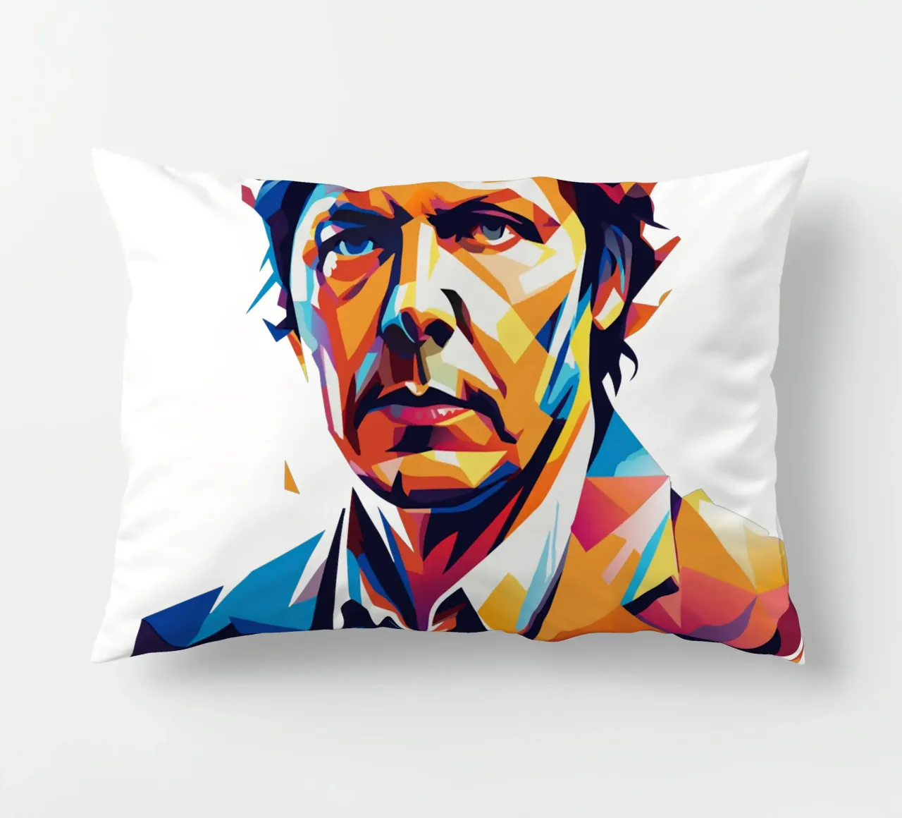 David Foster Portrait in WPAP Pop Art Kissen von vectorartnesia
