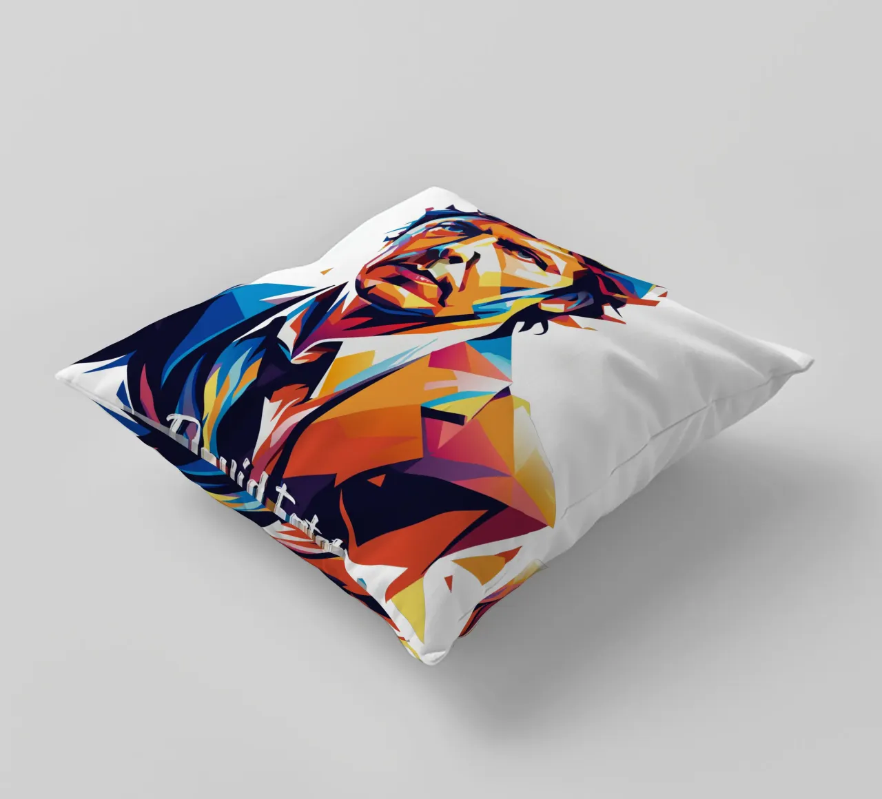 David Foster Portrait in WPAP Pop Art cuscino da vectorartnesia