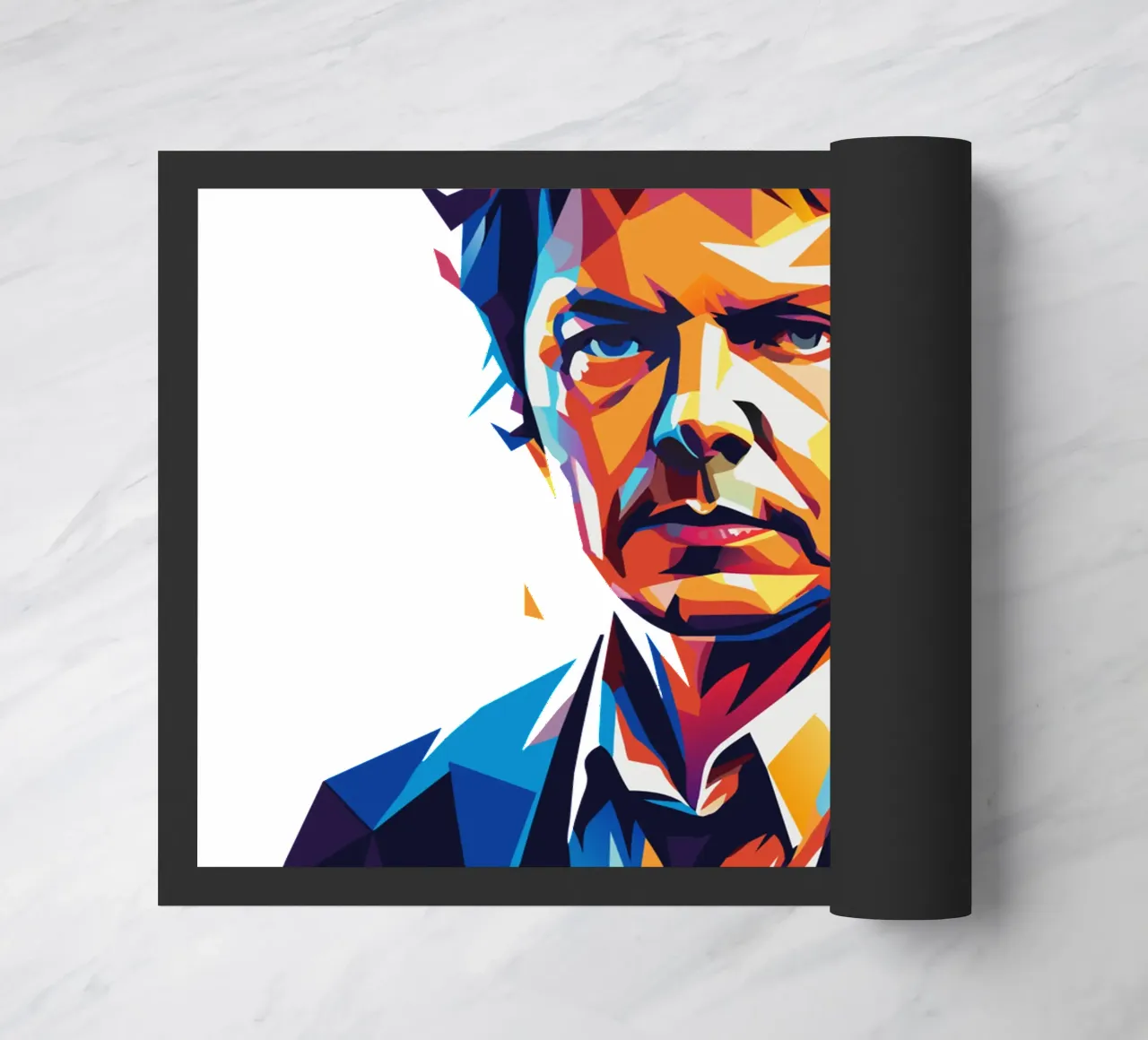 David Foster Portrait in WPAP Pop Art Fußmatte von vectorartnesia