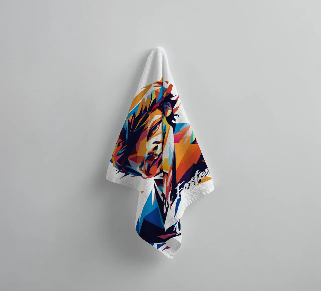 David Foster Portrait in WPAP Pop Art asciugamano da bagno da vectorartnesia