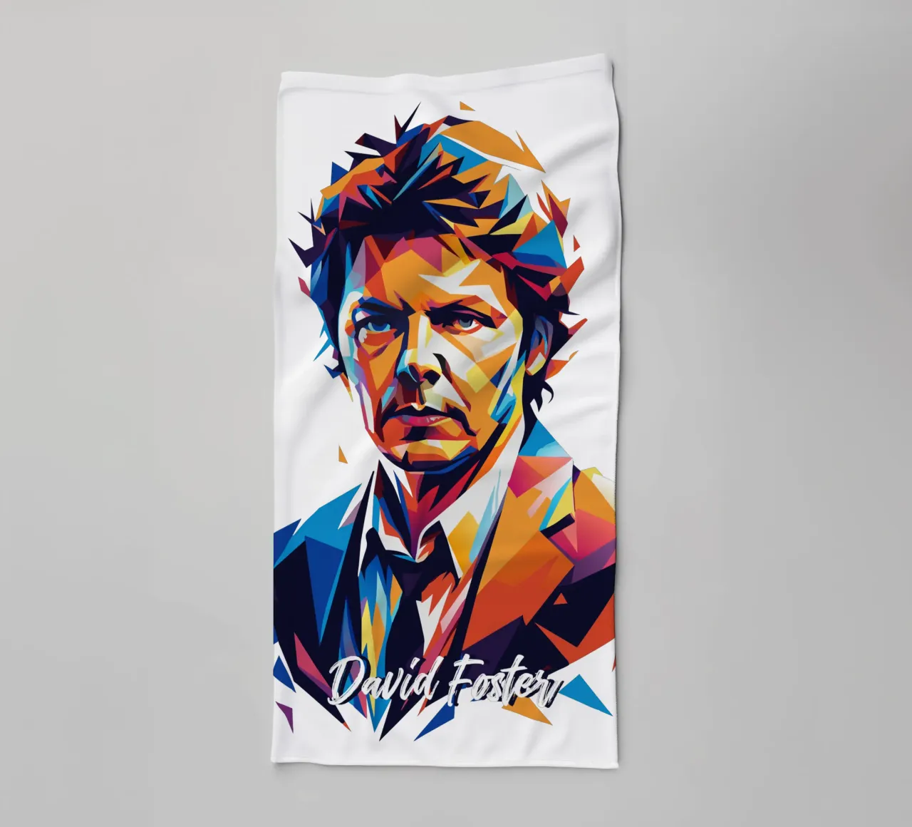 David Foster Portrait in WPAP Pop Art asciugamano da bagno da vectorartnesia