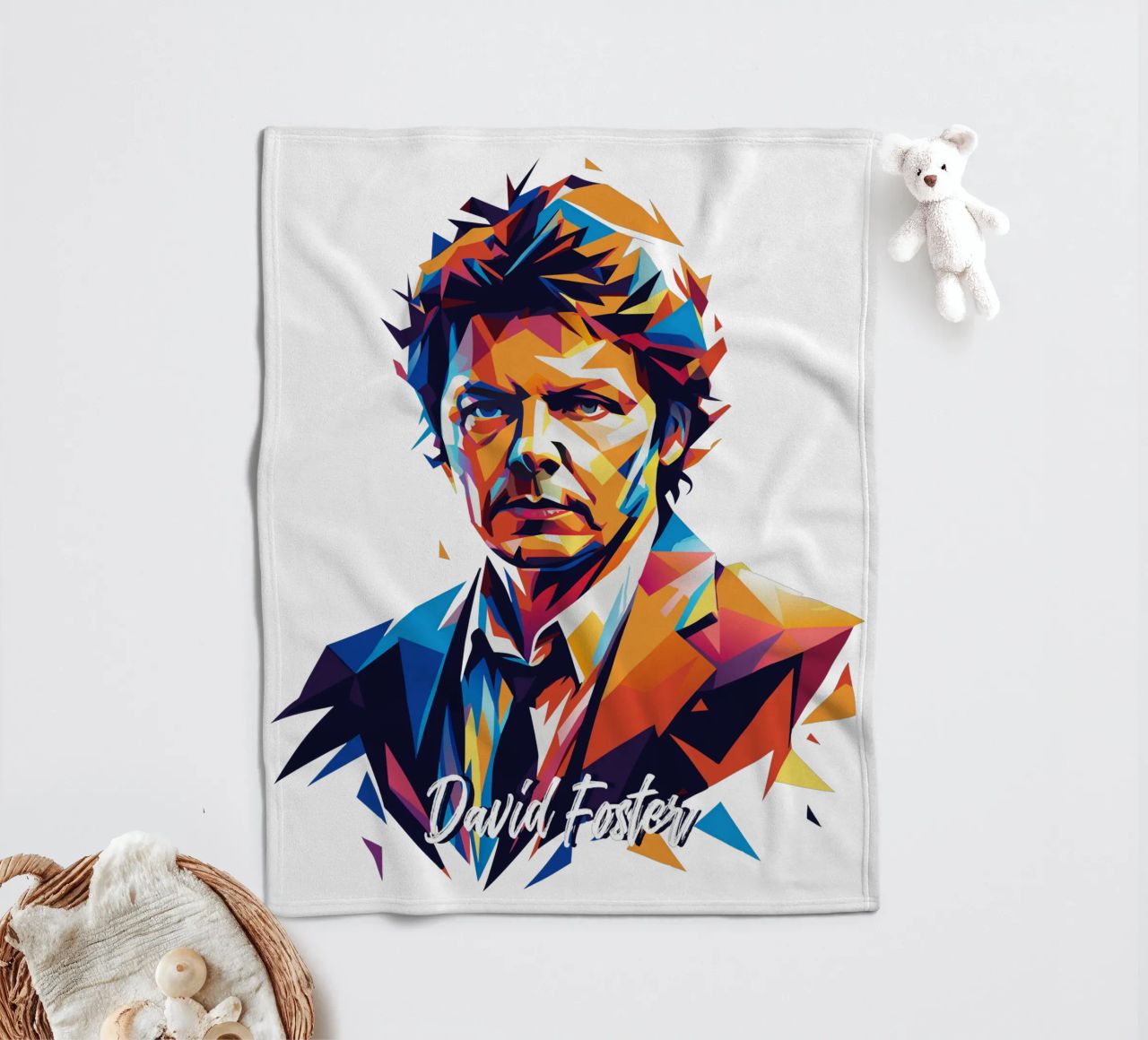 David Foster Portrait in WPAP Pop Art coperta in pile da vectorartnesia
