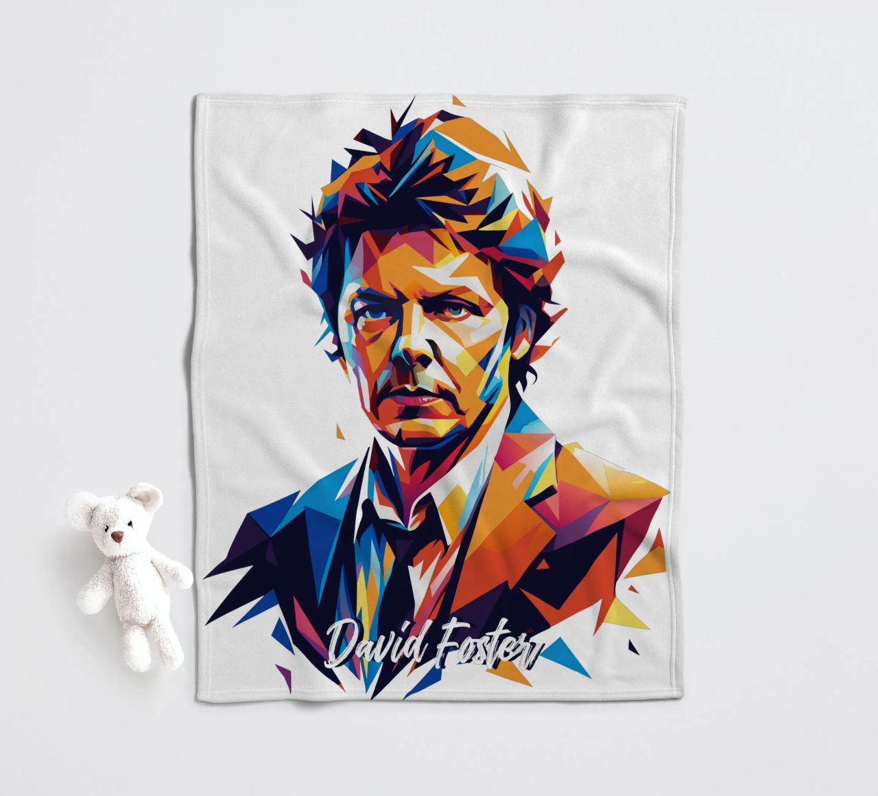 David Foster Portrait in WPAP Pop Art coperta in pile da vectorartnesia