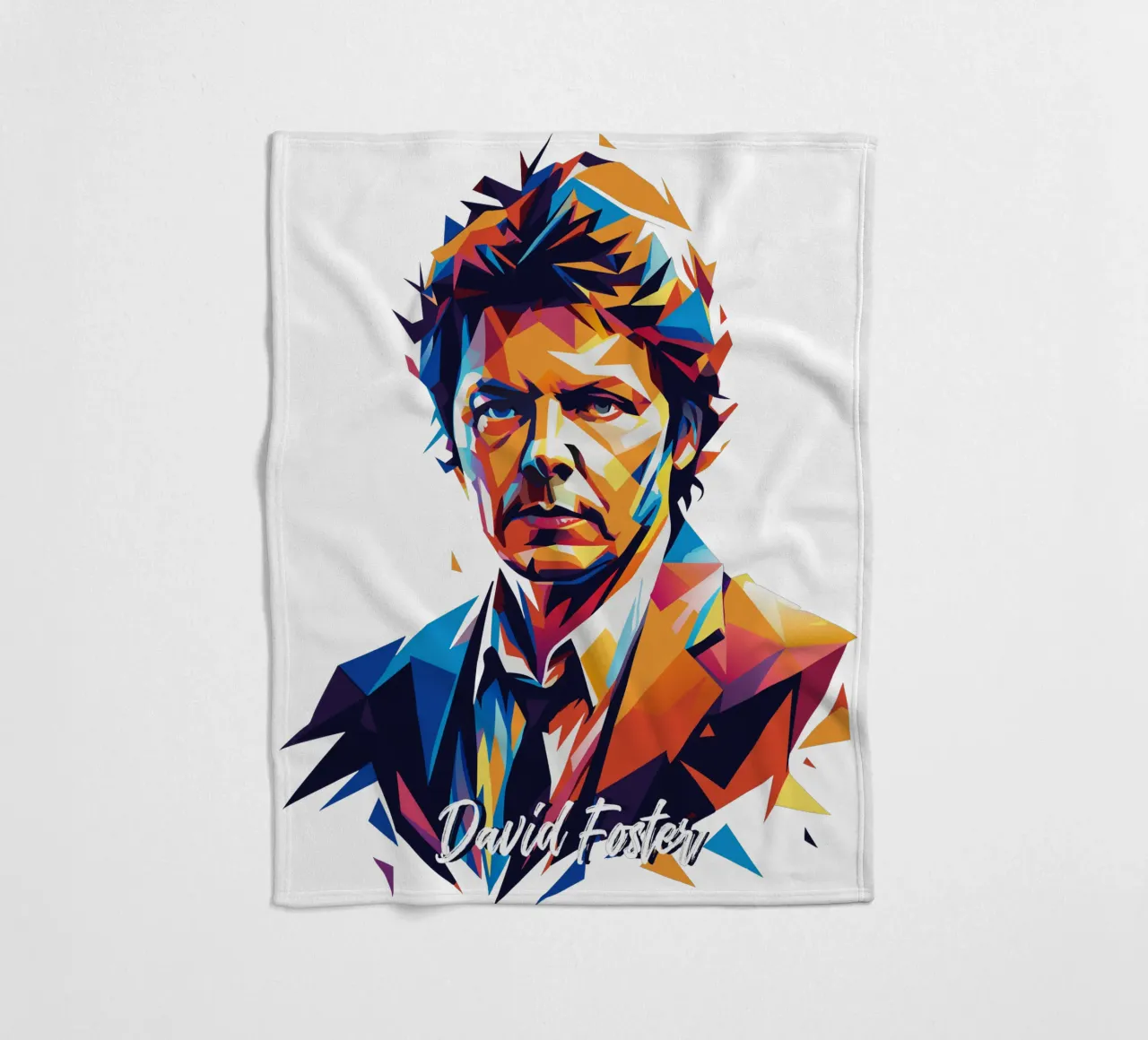 David Foster Portrait in WPAP Pop Art coperta in pile da vectorartnesia
