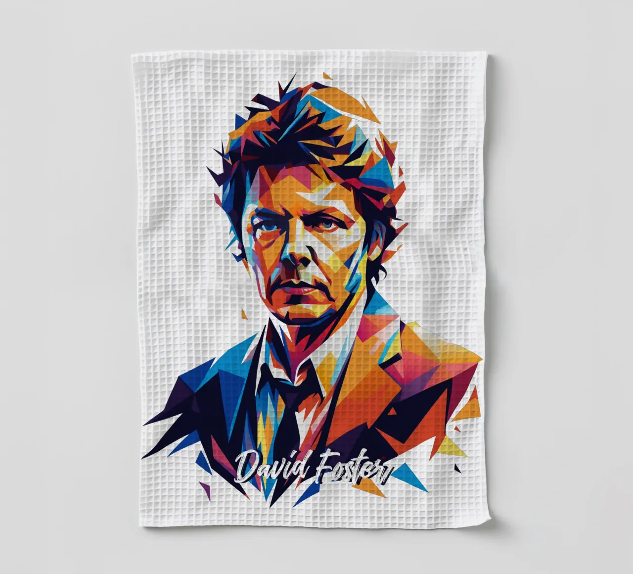 David Foster Portrait in WPAP Pop Art torchon de vectorartnesia