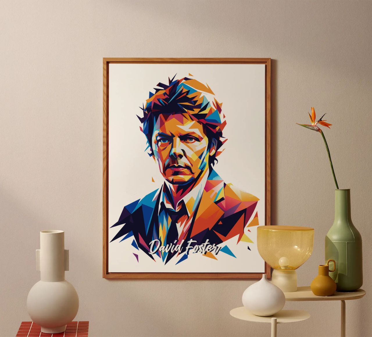 David Foster Portrait in WPAP Pop Art alluminio dibond da vectorartnesia