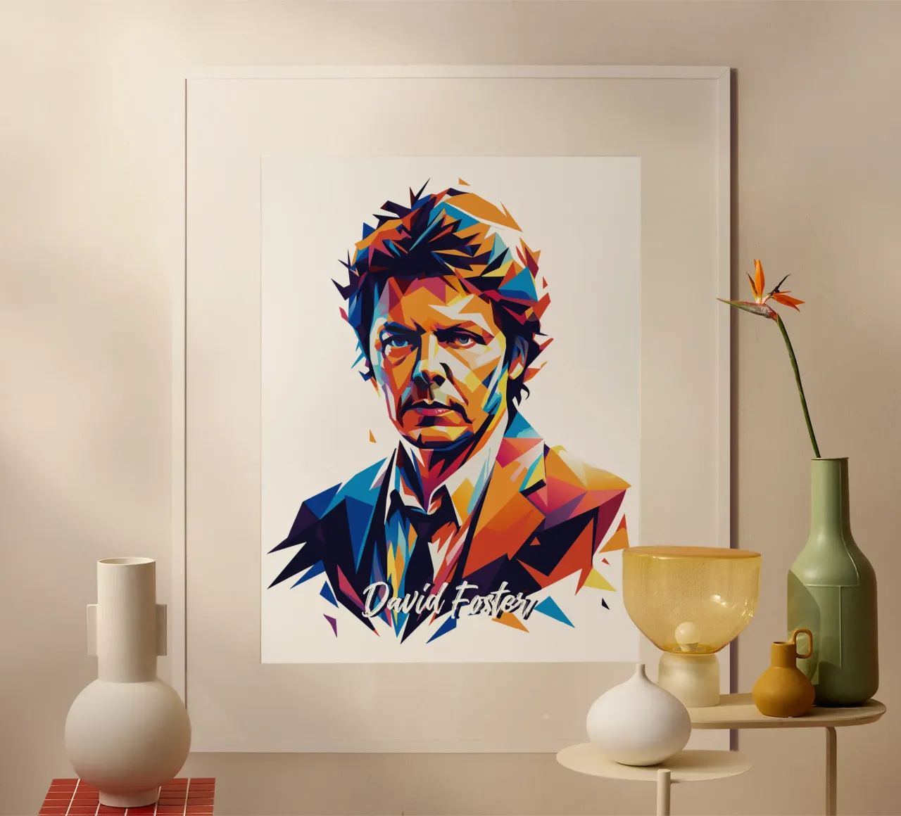 David Foster Portrait in WPAP Pop Art poster da vectorartnesia