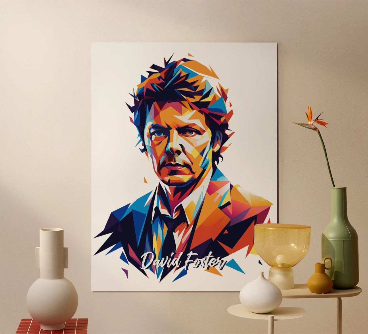 David Foster Portrait in WPAP Pop Art carta hahnemühle da vectorartnesia