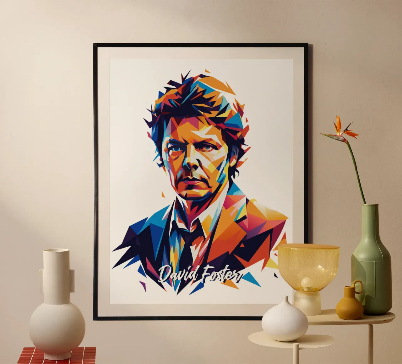David Foster Portrait in WPAP Pop Art poster da vectorartnesia