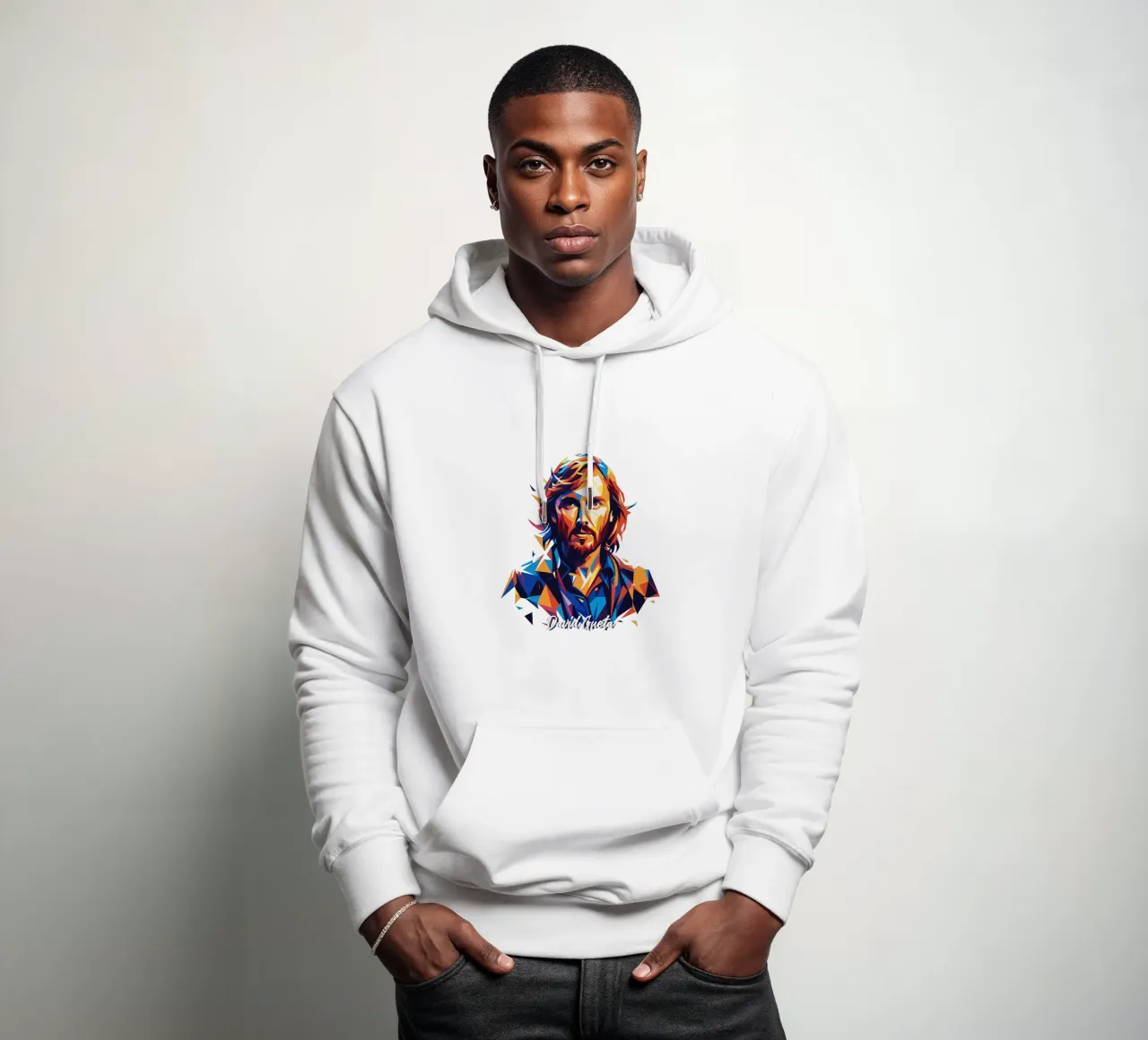 David Gueta Portrait in WPAP Pop Art felpa con cappuccio da vectorartnesia