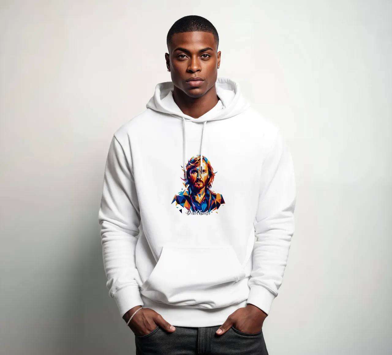David Gueta Portrait in WPAP Pop Art sudadera con capucha de vectorartnesia