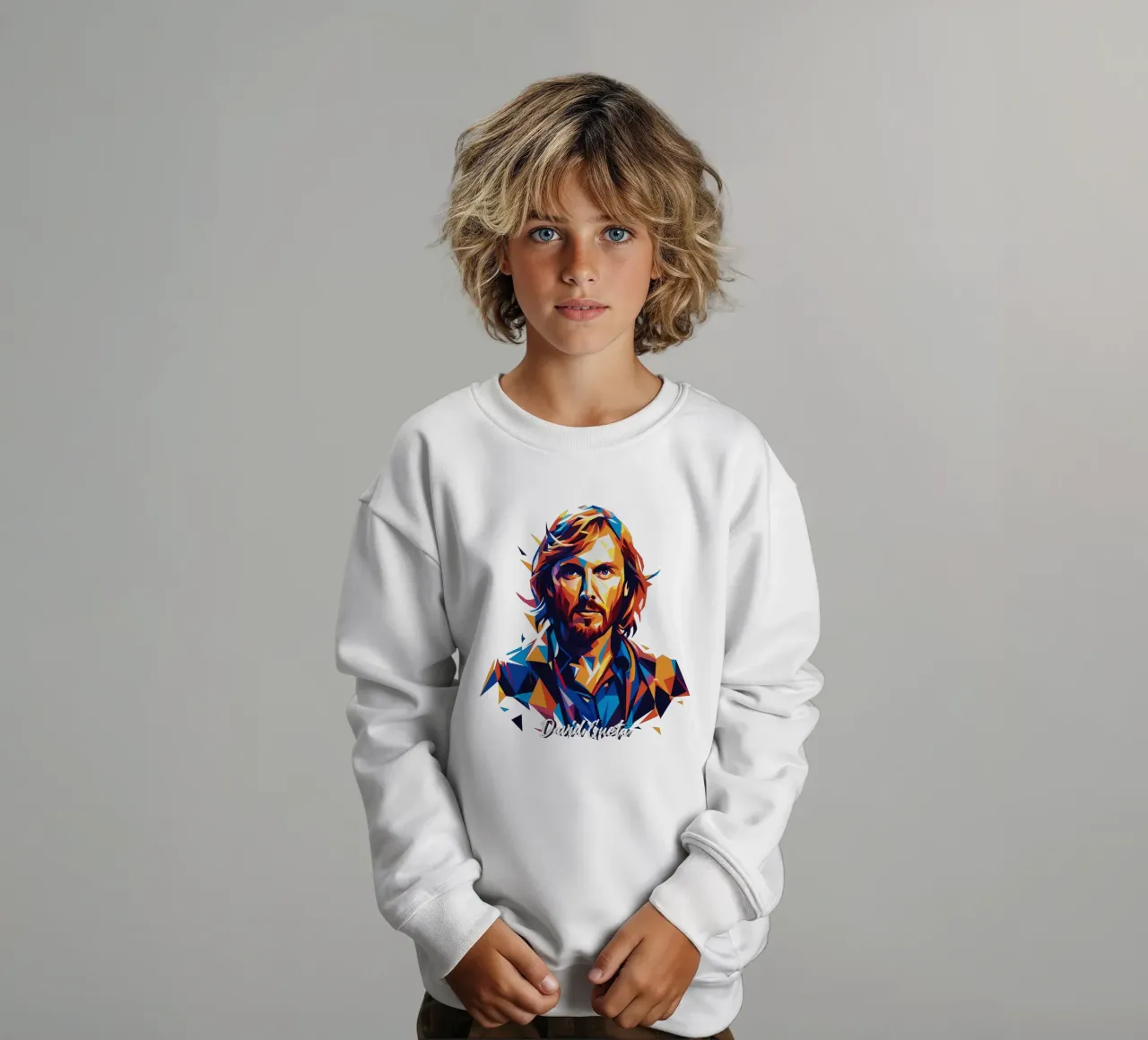 David Gueta Portrait in WPAP Pop Art felpa bambino da vectorartnesia
