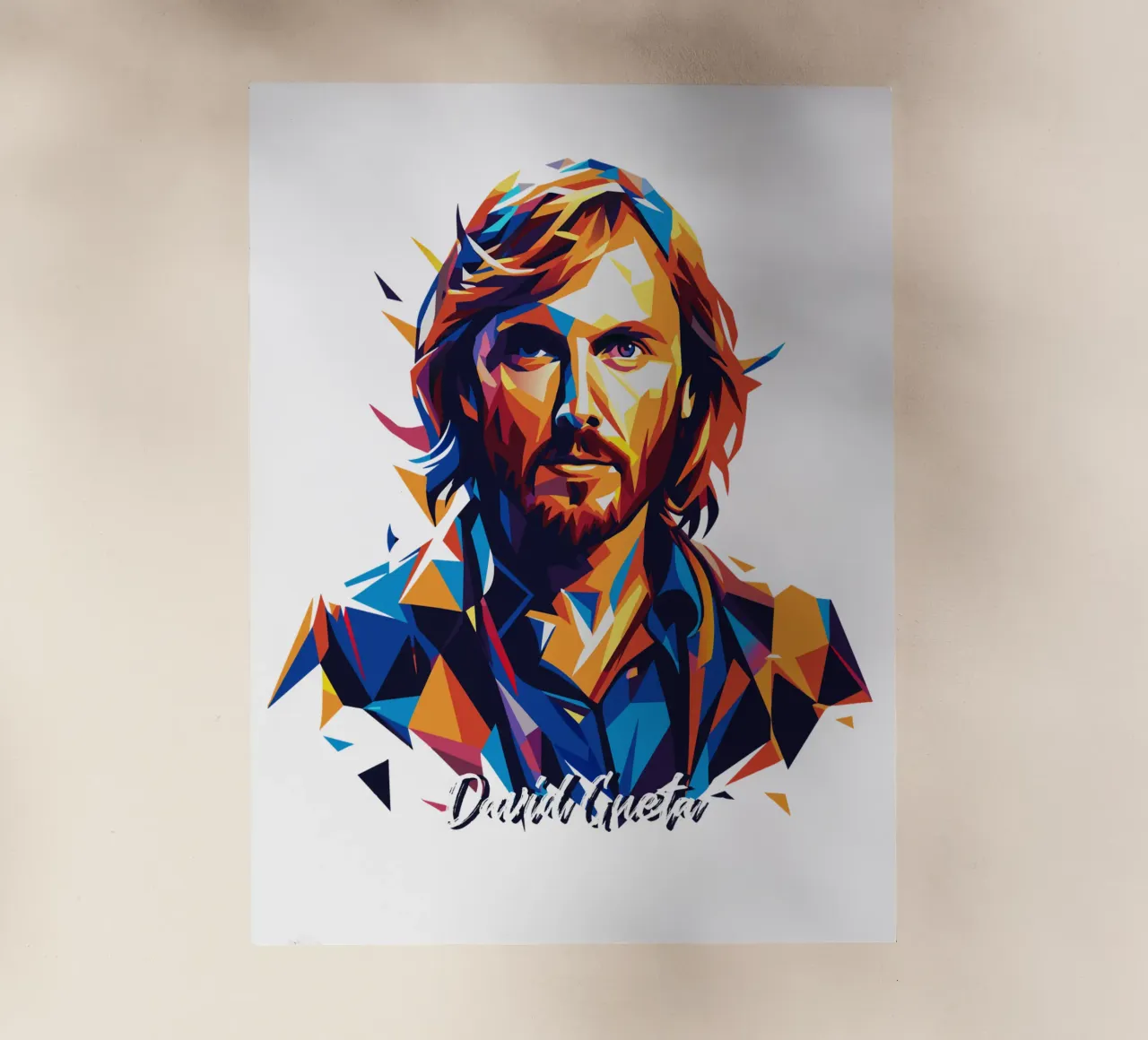 David Gueta Portrait in WPAP Pop Art lámina retroiluminada de vectorartnesia