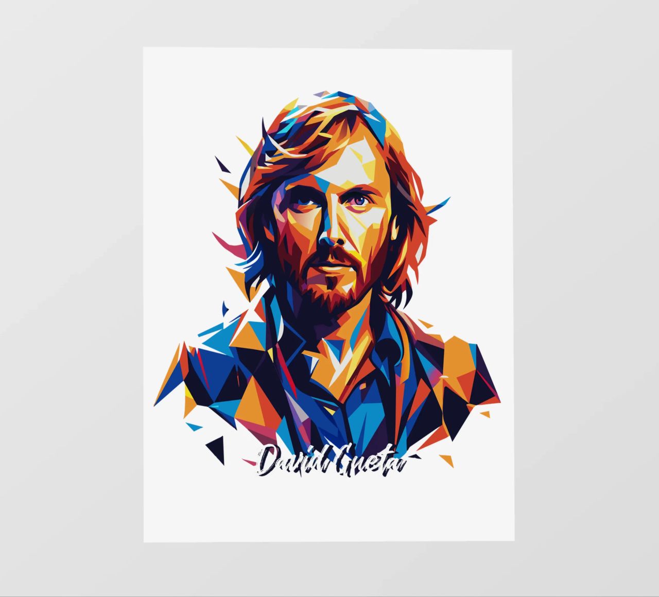 David Gueta Portrait in WPAP Pop Art pellicola backlit da vectorartnesia