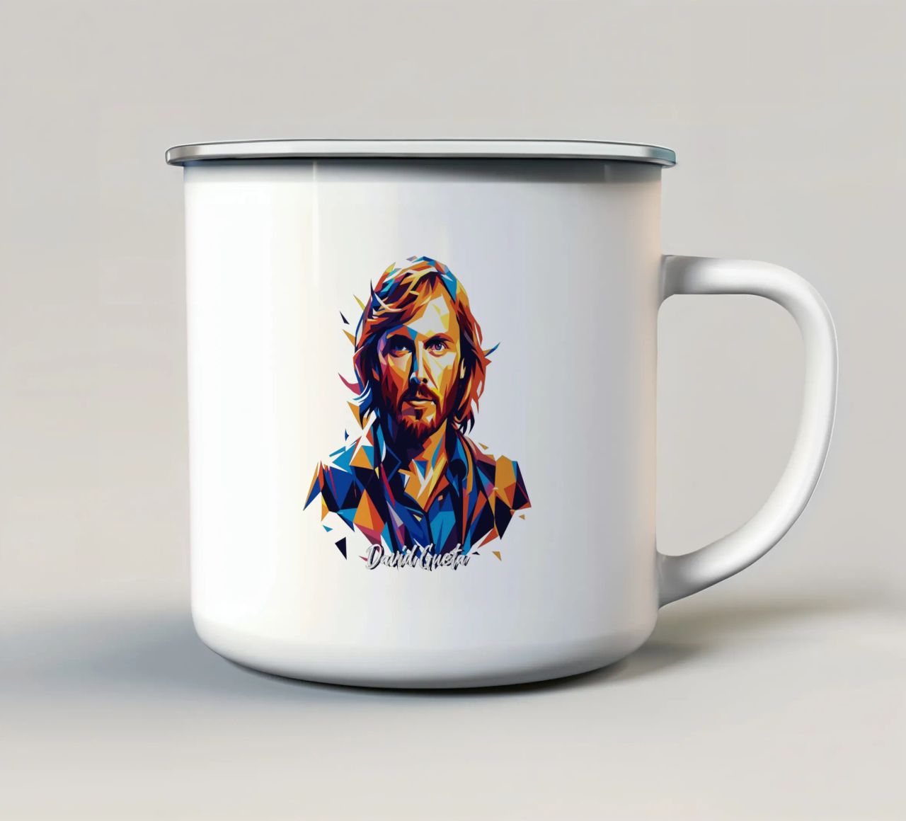 David Gueta Portrait in WPAP Pop Art tazza in smalto da vectorartnesia