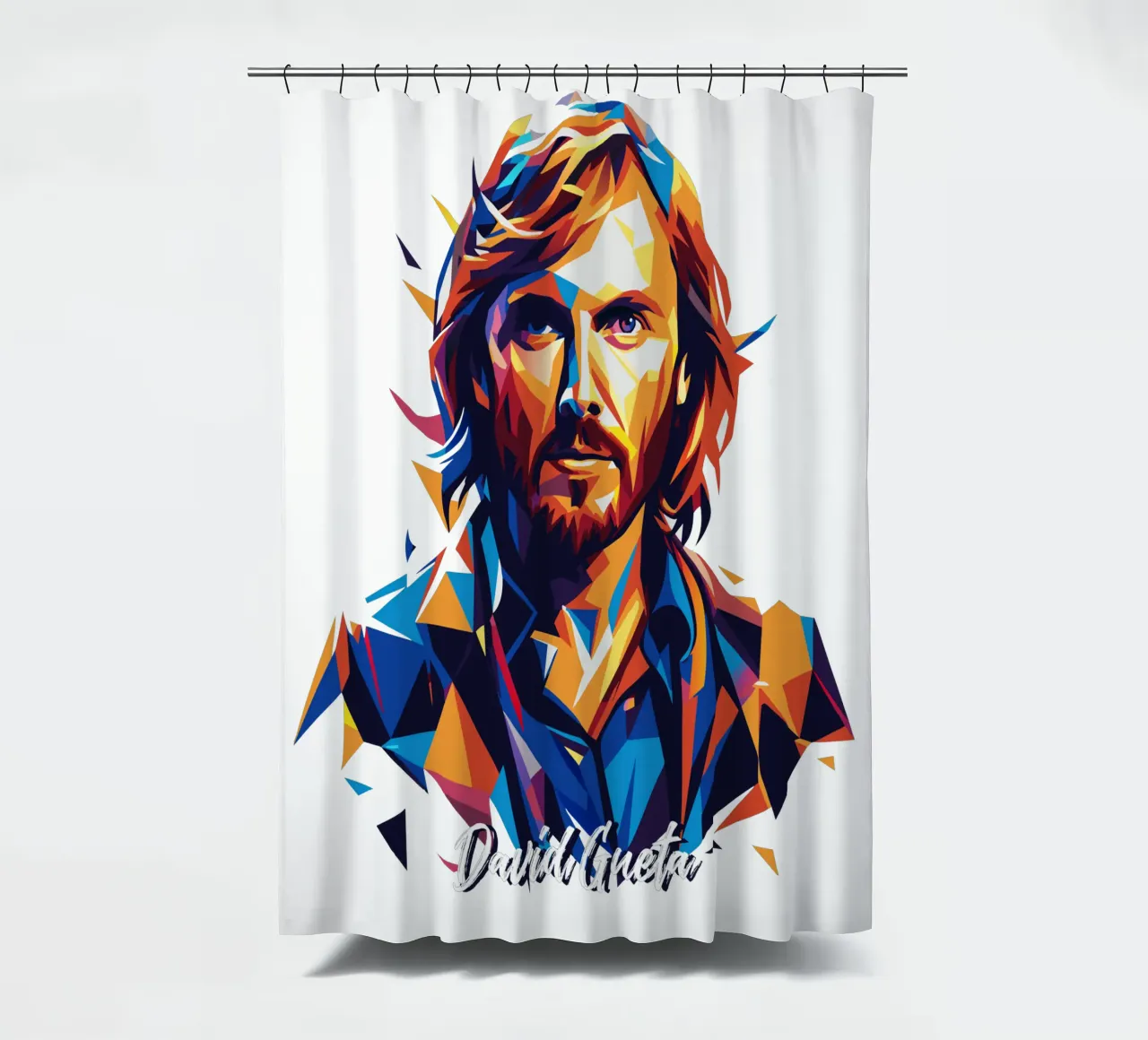 David Gueta Portrait in WPAP Pop Art tenda da doccia da vectorartnesia
