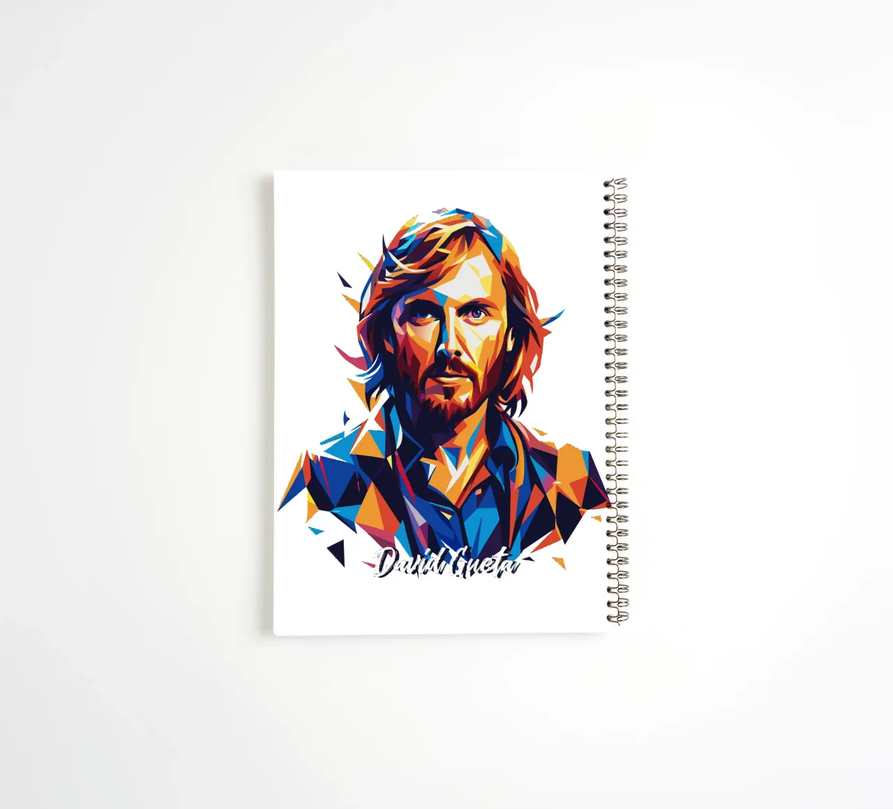 David Gueta Portrait in WPAP Pop Art spiral notebook by vectorartnesia
