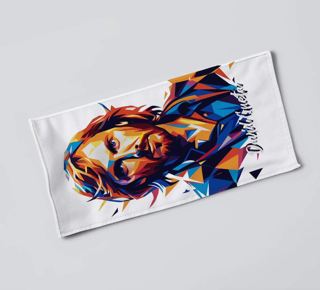 David Gueta Portrait in WPAP Pop Art asciugamano da bagno da vectorartnesia