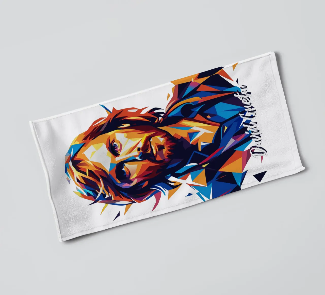 David Gueta Portrait in WPAP Pop Art asciugamano da bagno da vectorartnesia