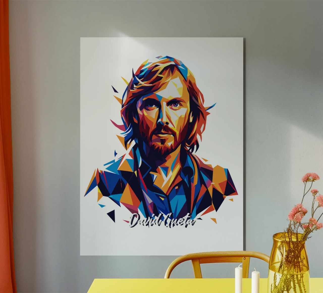 David Gueta Portrait in WPAP Pop Art alluminio dibond da vectorartnesia