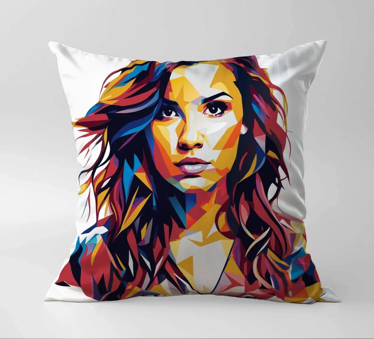 Demi Levato Portrait in WPAP Pop Art cuscino da vectorartnesia