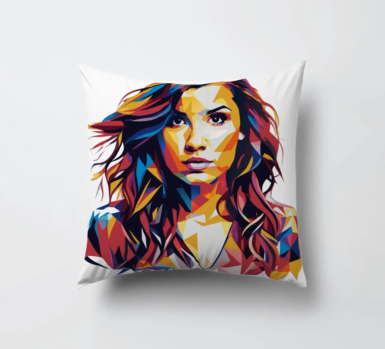 Demi Levato Portrait in WPAP Pop Art cuscino da vectorartnesia