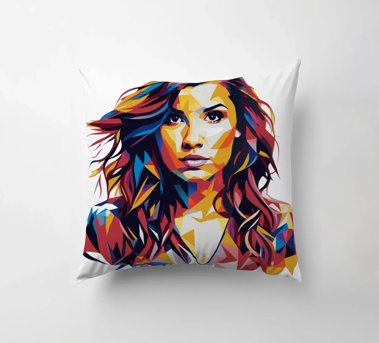 Demi Levato Portrait in WPAP Pop Art cuscino da vectorartnesia