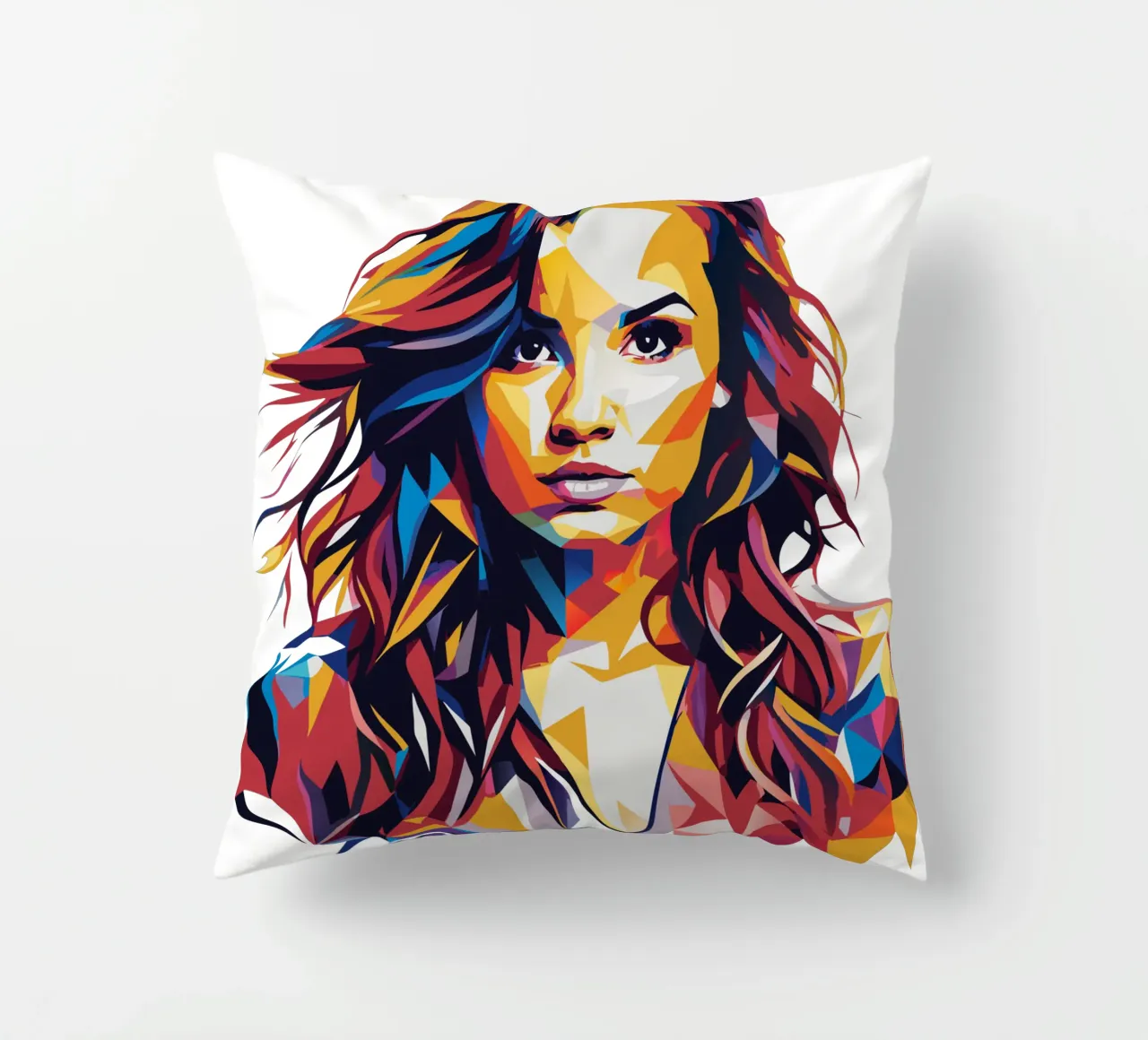 Demi Levato Portrait in WPAP Pop Art cuscino da vectorartnesia