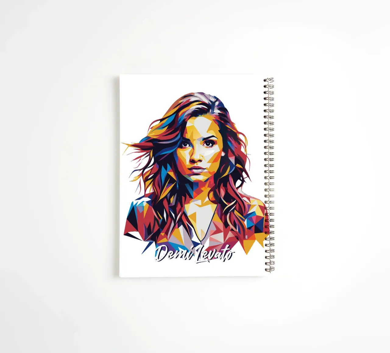Demi Levato Portrait in WPAP Pop Art spiral notebook by vectorartnesia
