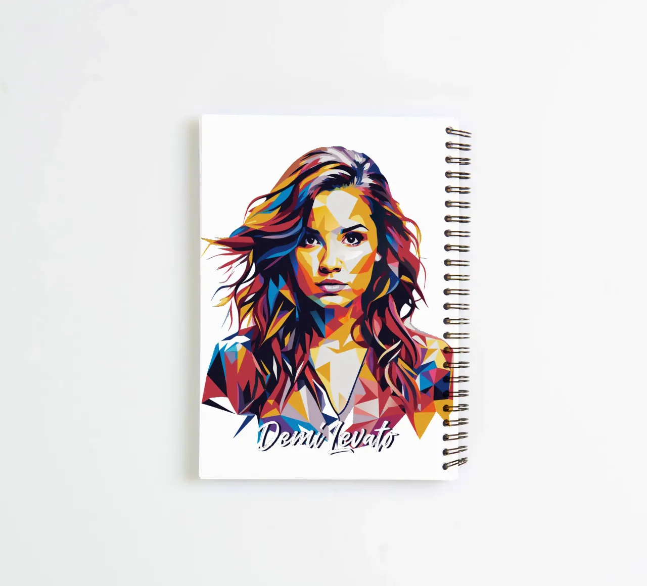 Demi Levato Portrait in WPAP Pop Art spiral notebook by vectorartnesia