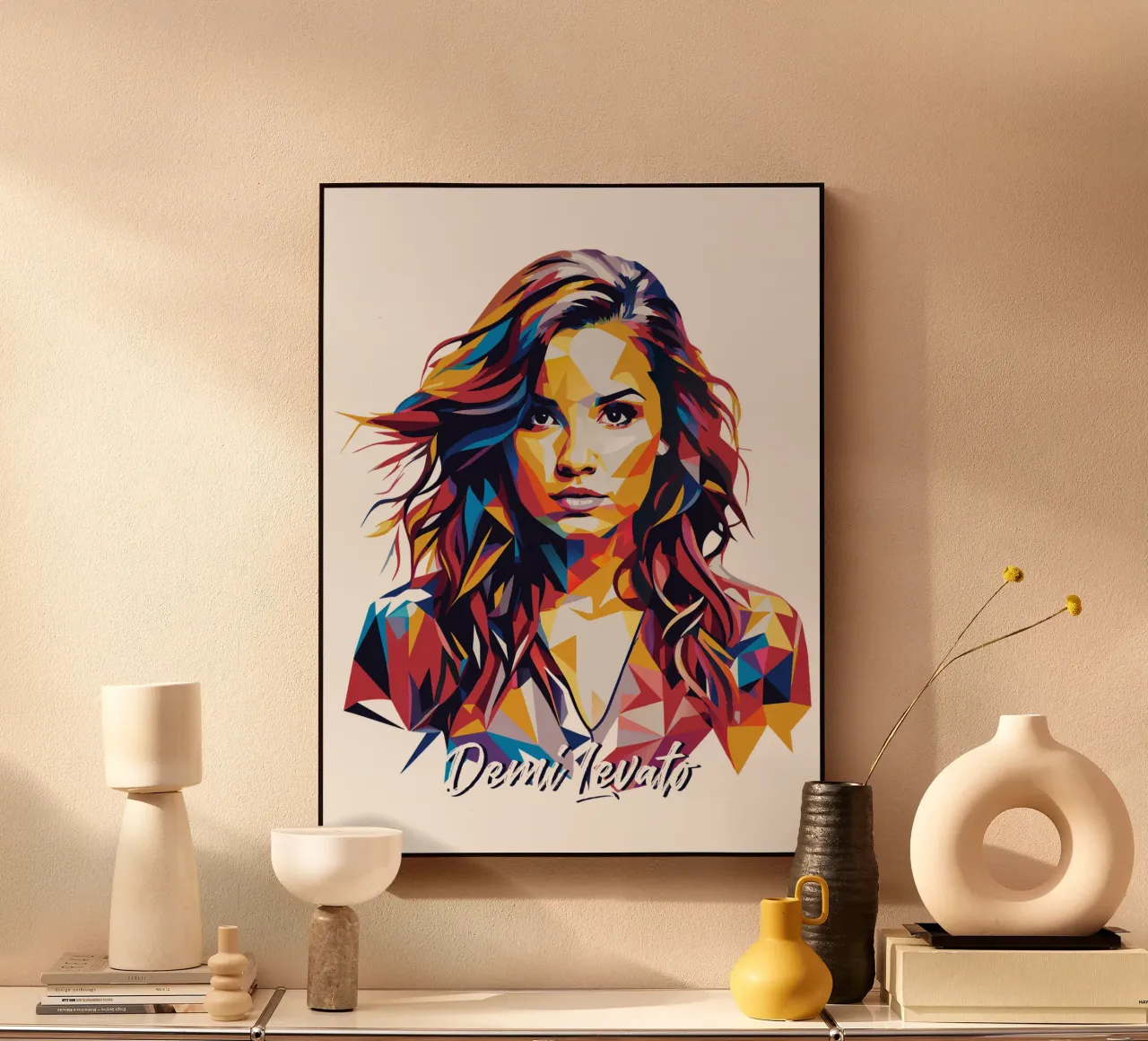 Demi Levato Portrait in WPAP Pop Art plexiglass da vectorartnesia