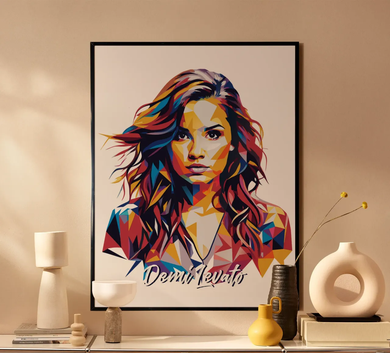 Demi Levato Portrait in WPAP Pop Art poster da vectorartnesia