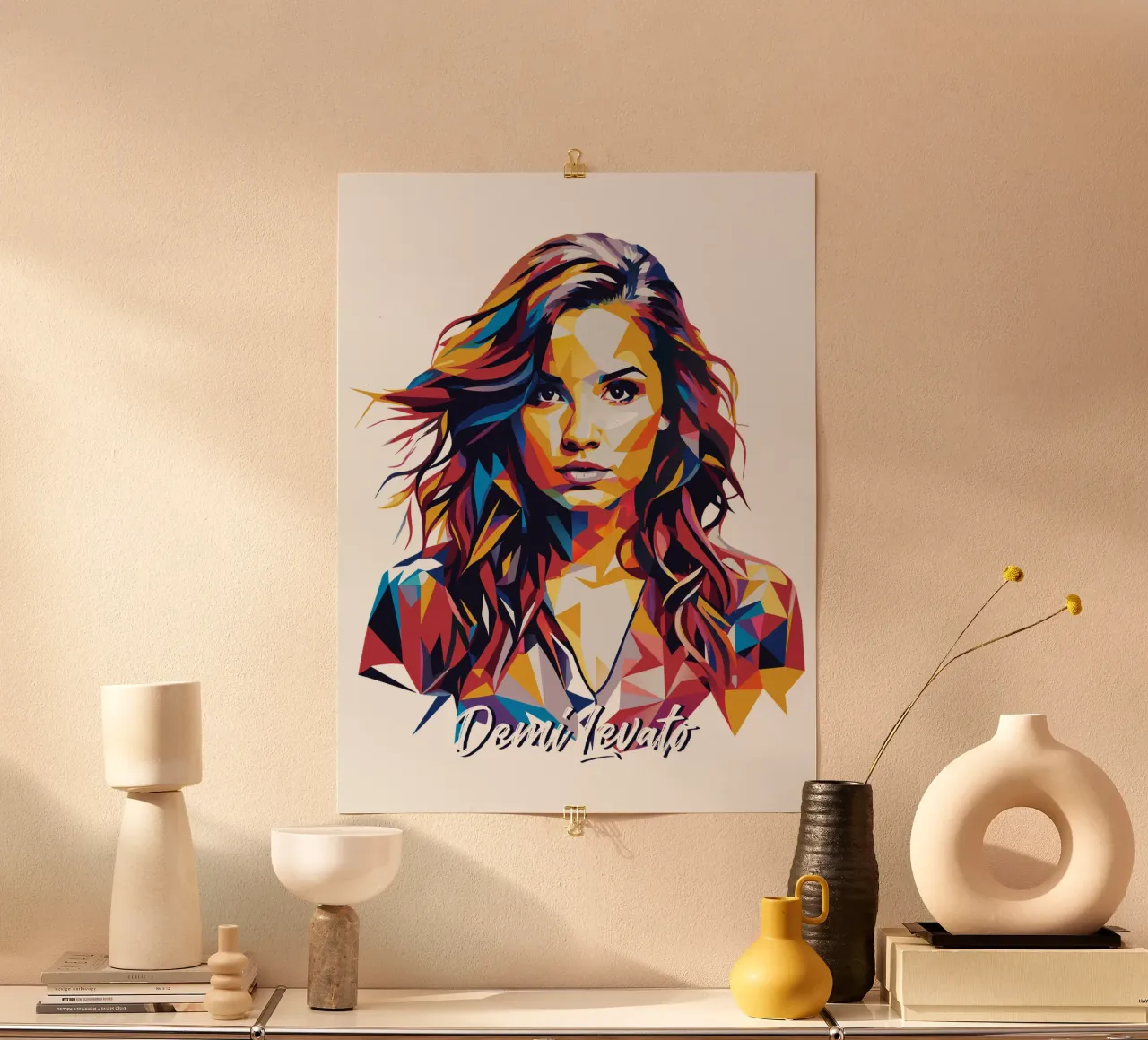 Demi Levato Portrait in WPAP Pop Art poster da vectorartnesia