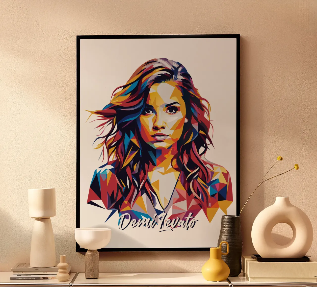 Demi Levato Portrait in WPAP Pop Art carta hahnemühle da vectorartnesia