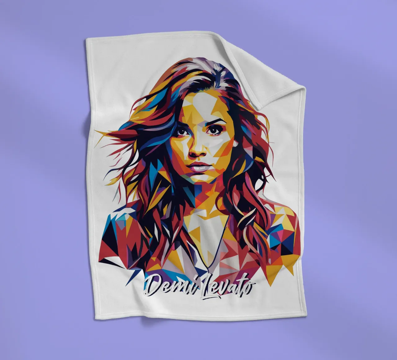 Demi Levato Portrait in WPAP Pop Art coperta in pile da vectorartnesia