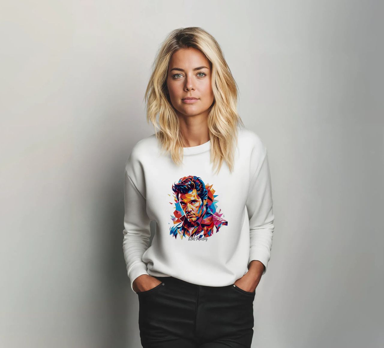 Elvis Presley Portrait in WPAP Pop Art felpa da vectorartnesia