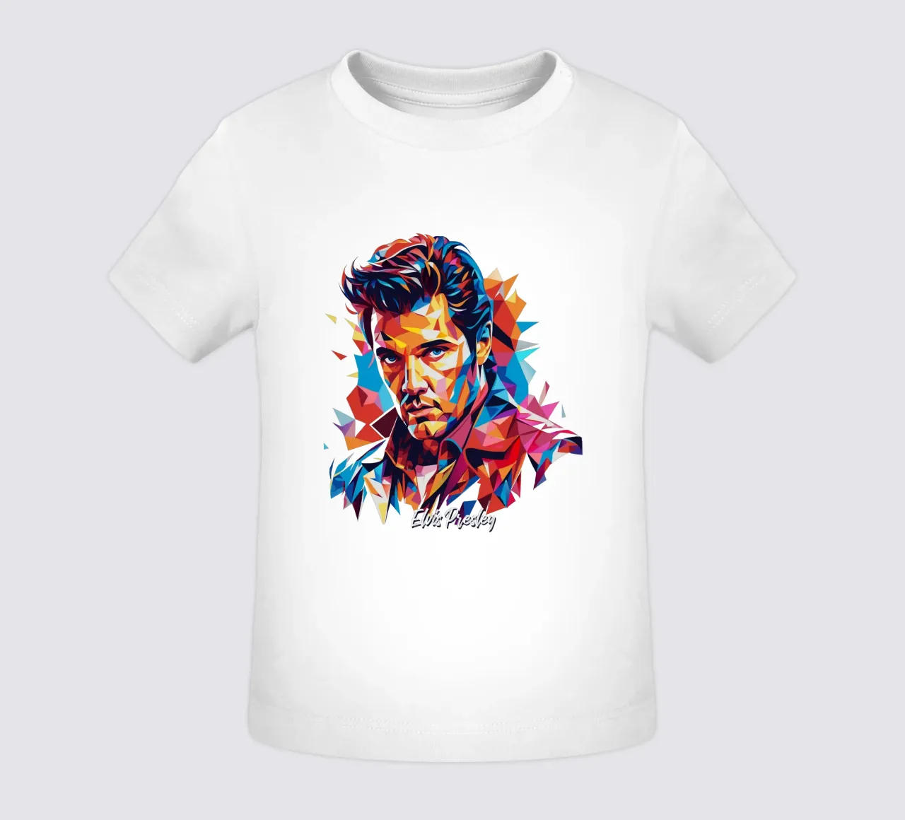 Elvis Presley Portrait in WPAP Pop Art maglietta neonato da vectorartnesia