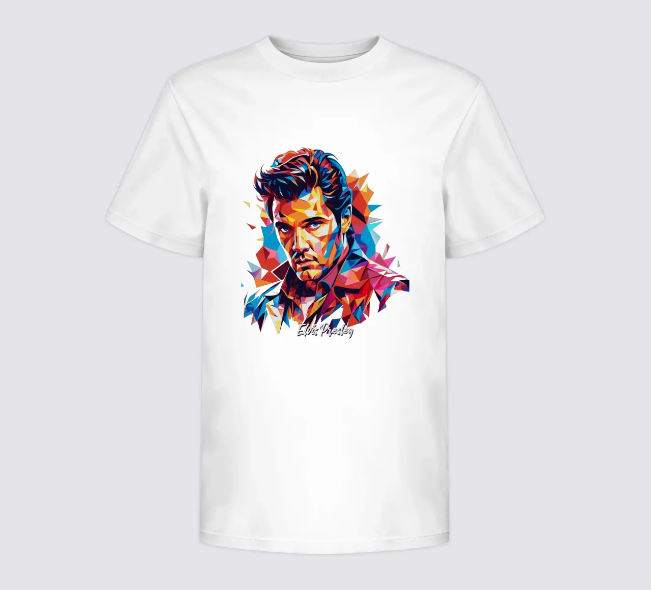 Elvis Presley Portrait in WPAP Pop Art kids t-shirt by vectorartnesia