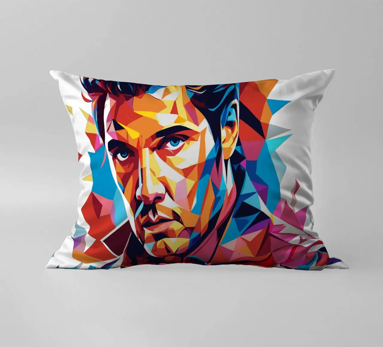 Elvis Presley Portrait in WPAP Pop Art cuscino da vectorartnesia