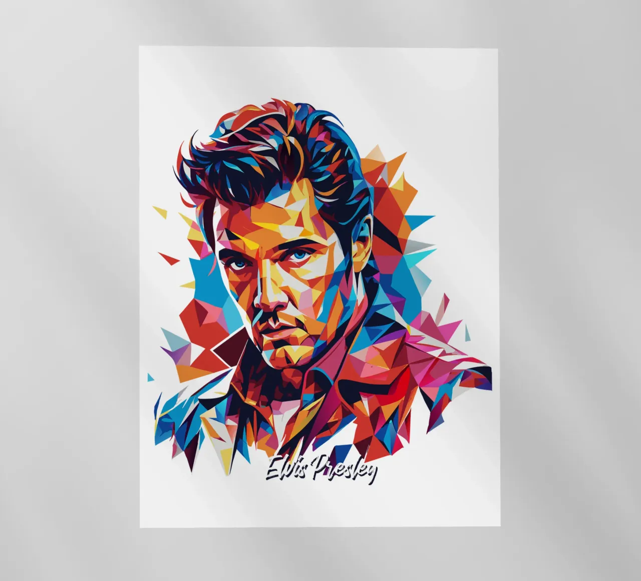 Elvis Presley Portrait in WPAP Pop Art pellicola backlit da vectorartnesia