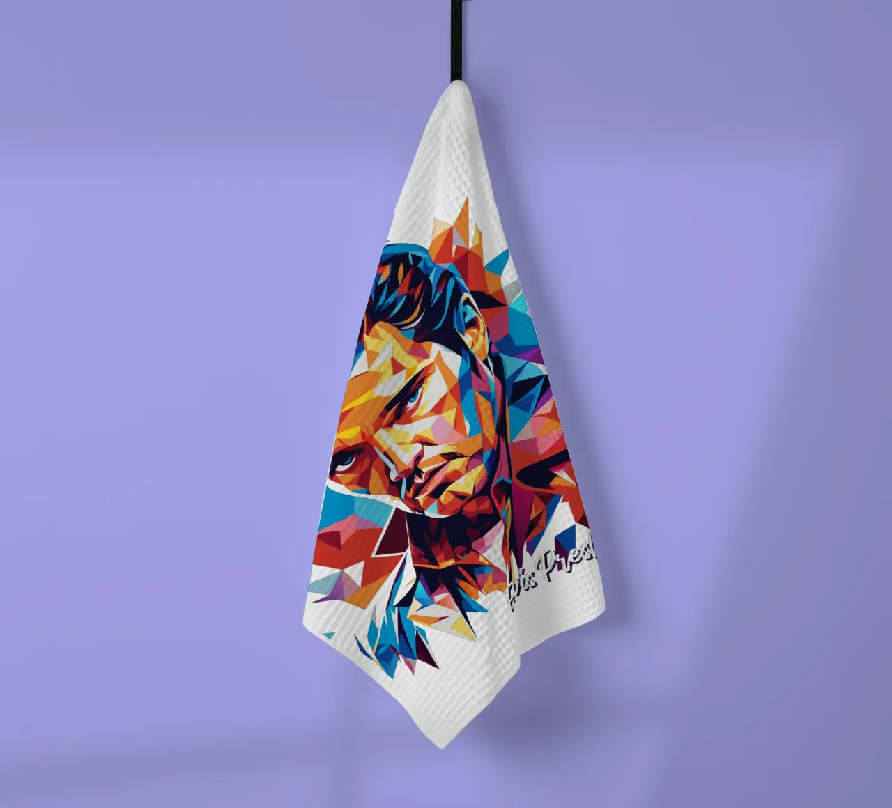 Elvis Presley Portrait in WPAP Pop Art canovaccio da cucina da vectorartnesia