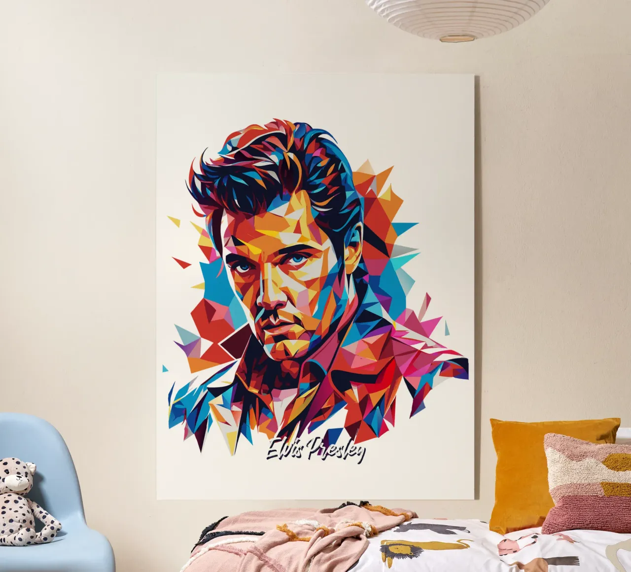 Elvis Presley Portrait in WPAP Pop Art plexiglass da vectorartnesia